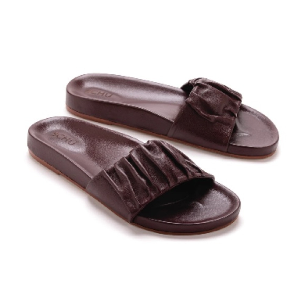 Schu Rio Sandal Slides NEW IN CLARET Brown